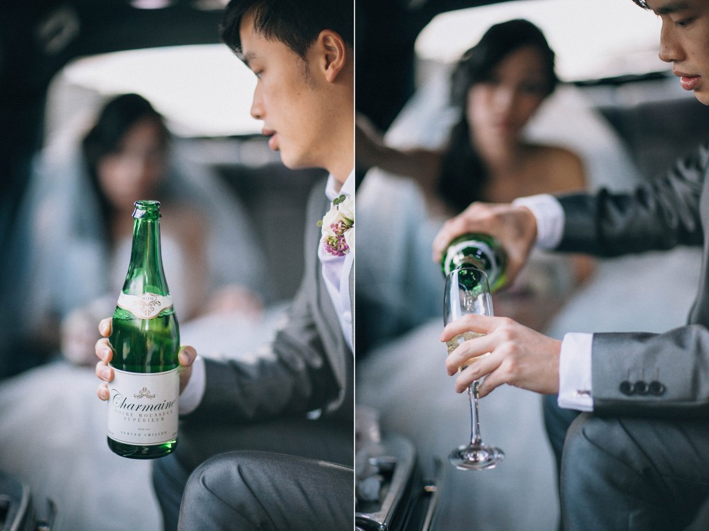 nicholas-lau-nicholau-weddings-london-film-photography-beautiful-pretty-blog-first-wedding-love-cute-white-dress-chinese-asian-champagne-toast-flutes-bride-groom-limo-car