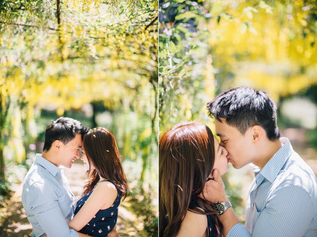 nicholas-lau-nicholau-beautiful-film-photography-love-london-engagement-couple-cute-sunlight-summer-chinese-asian-petersham-nursuries-richmond-park-vineyard-arbor-canopy-vines-kissing