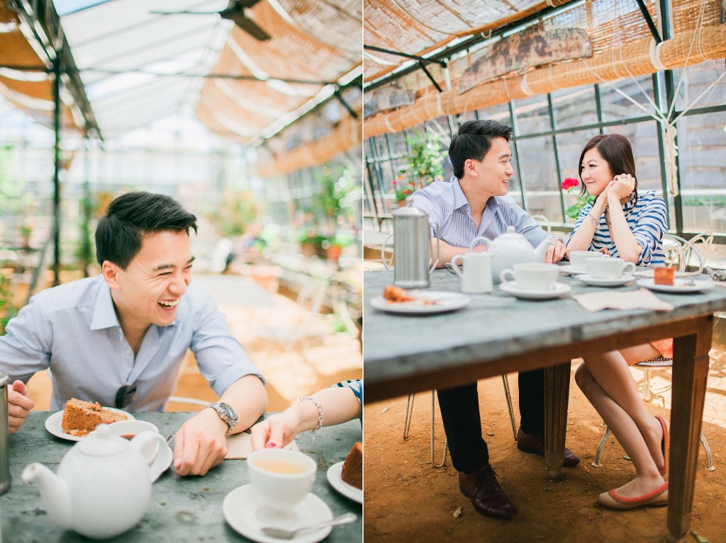 nicholas-lau-nicholau-beautiful-film-photography-love-london-engagement-couple-romance-sunlight-summer-chinese-asian-coffee-tea-cake-cafe-greenhouse-patio-laughing-tea