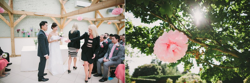 nicholas-lau-nicholau-london-film-fine-art-photography-beautiful-blog-first-wedding-love-cute-white-dress-chinese-asian-Gaynes-park-pink-paper-flowers-decorations-in-tree