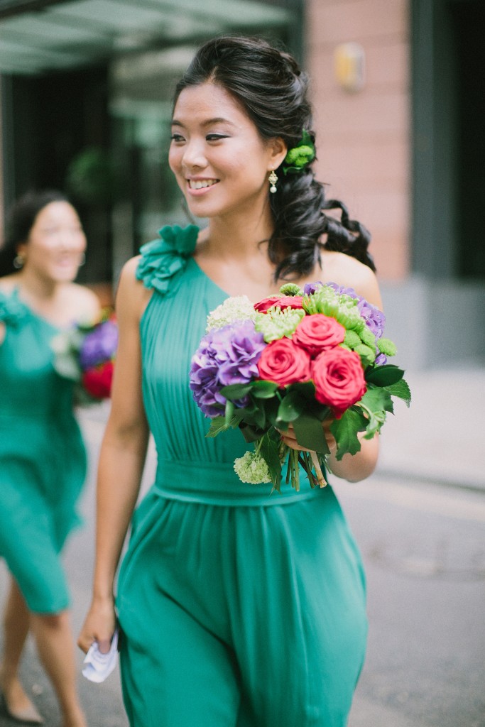 nicholau-nicholas-lau-interracial-wedding-korean-bridesmaid-teal-aqua-dress-one-shoulder-bouquet