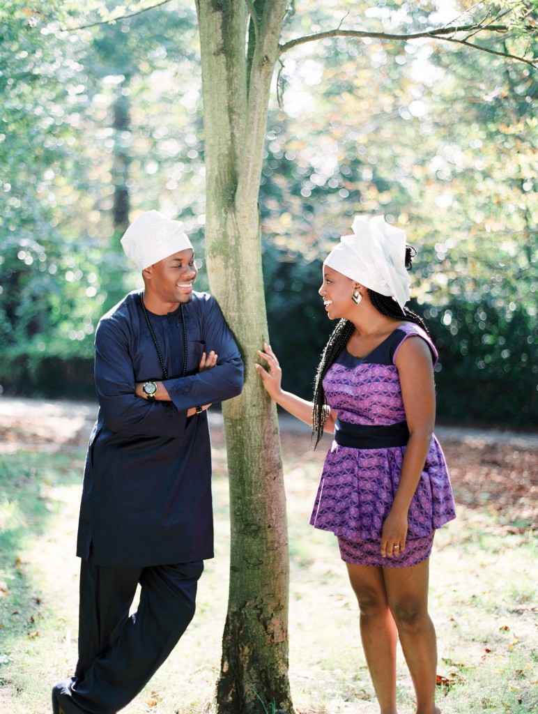 nicholau-nicholas-lau-photography-couples-session-pre-wedding-engagement-love-african-london-meeting-under-a-tree-purple-dress-tunic-traditional-geles-garden-park