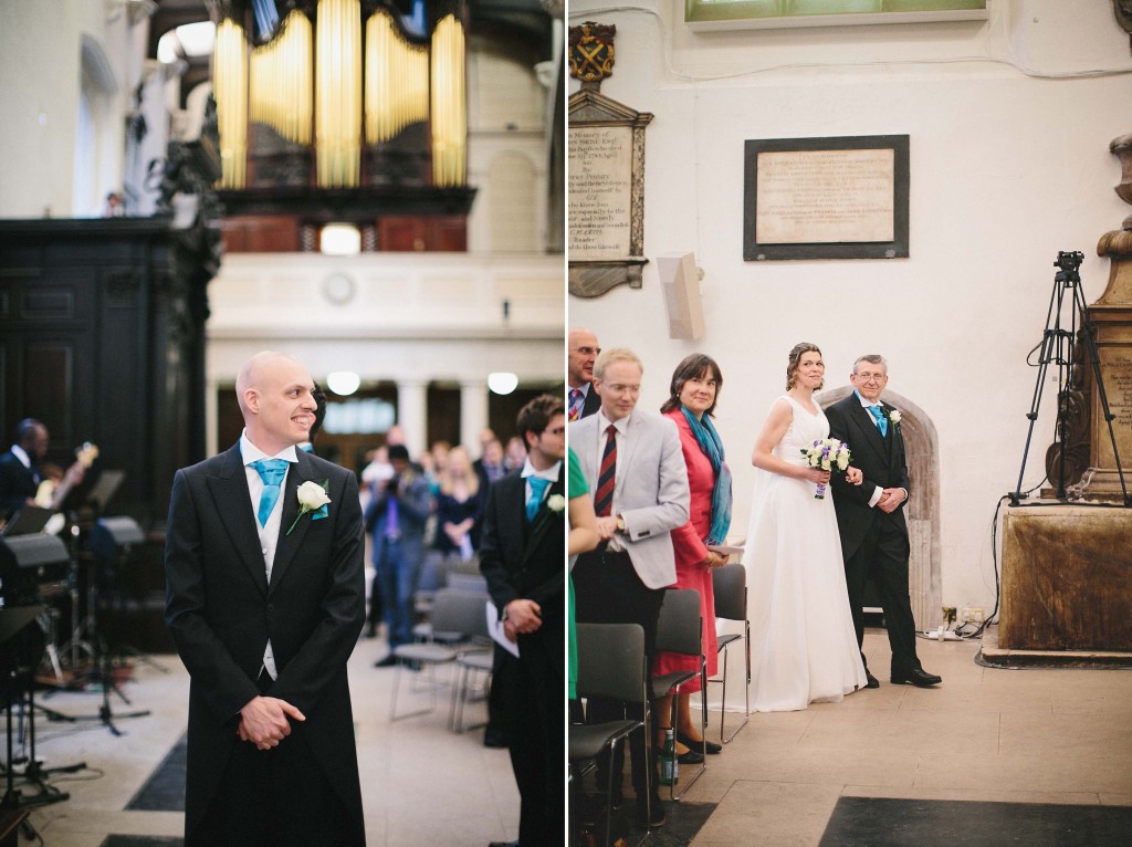 nicholas-lau-nicholau-london-weddings-fine-art-photography-leadenhall-market-st-helens-church-documentary-style-father-of-bride-walking-down-aisle-turing-the-corner-alter