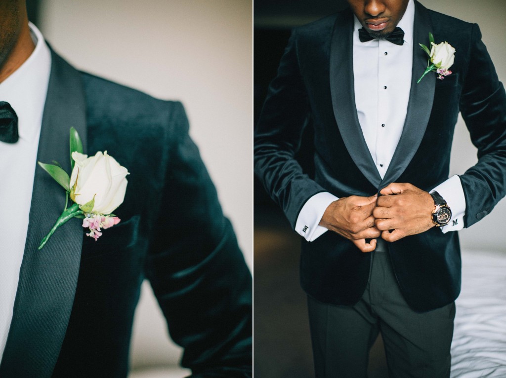 Nicholau-nicholas-lau-photography-london-uk-wedding-fine-art-film-nigerian-black-african-traditional-velvet-jacket-rose-corsage-bow-tie-button-tuxedo-tux