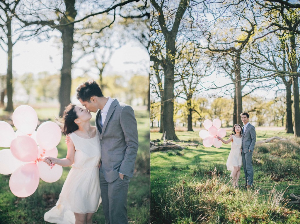 nicholas-lau-nicholau-chinese-london-uk-film-fine-art-photography-engagement-couple-pre-wedding-grey-suit-cute-romance-balloons-hope-kiss-kisses-richmond-park
