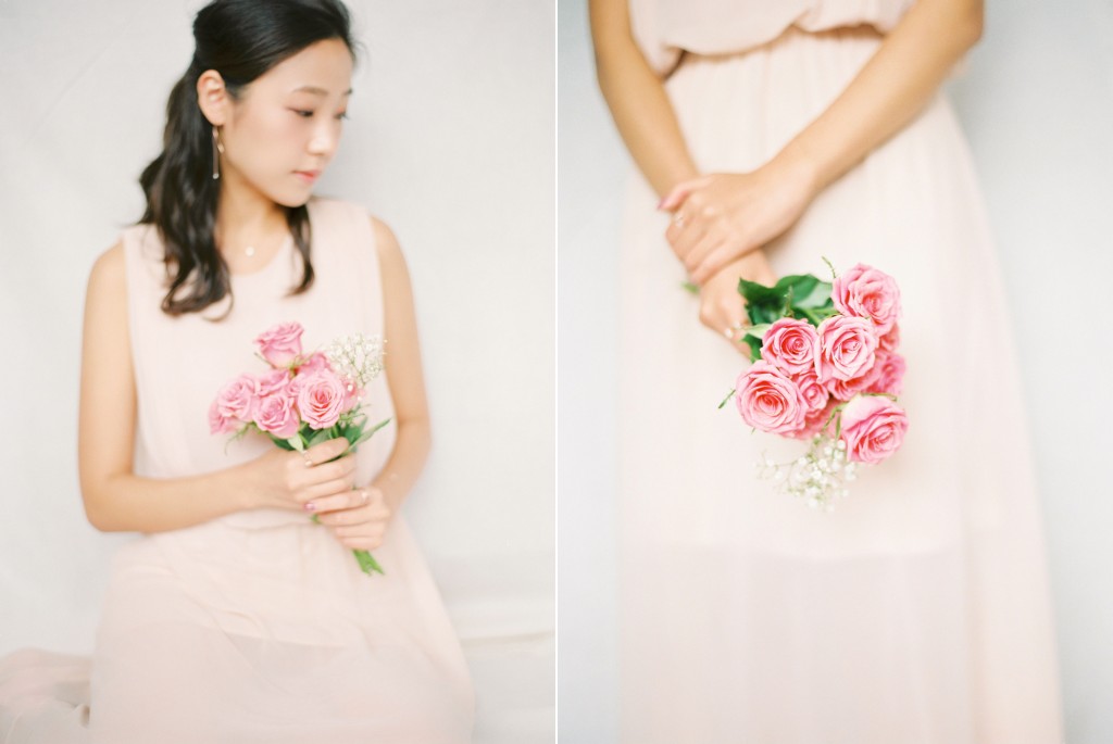Nicholas-lau-nicholau-film-fine-art-photography-portraits-korean-asian-tea-pot-fuji-400-contax-645-pretty-beautiful-peach-dress-pink-roses-girl