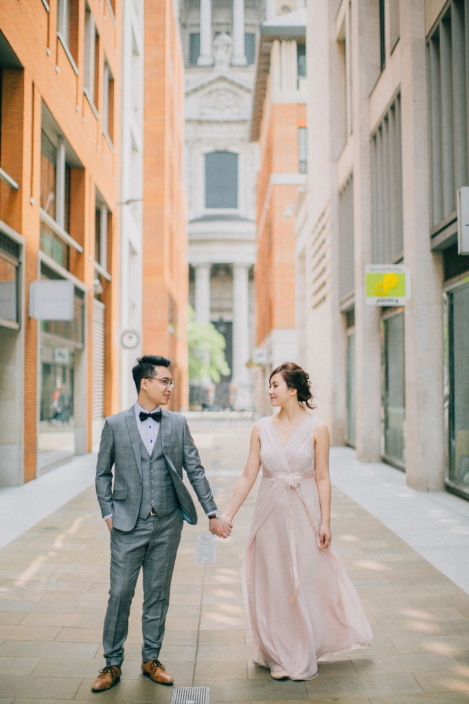 nicholas-lau-nicholau-photo-photography-fine-art-hybrid-engagement-chinese-asian-couple-london-uk-white-dress-grey-suit-in-between-buildings
