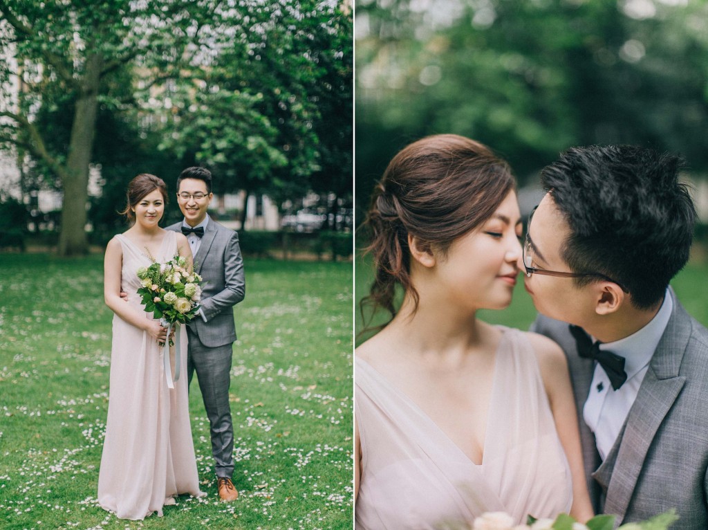 nicholas-lau-nicholau-photo-photography-fine-art-hybrid-engagement-chinese-asian-couple-london-uk-white-dress-grey-suit-lincolns-inns-fields-bouquet-kissing