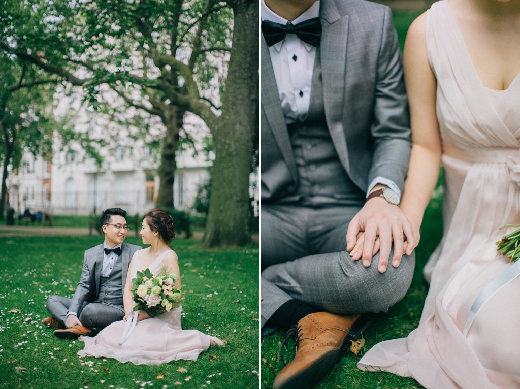 nicholas-lau-nicholau-photo-photography-fine-art-hybrid-engagement-chinese-asian-couple-london-uk-white-dress-grey-suit-sitting-together-in-lincoln-inn-fields