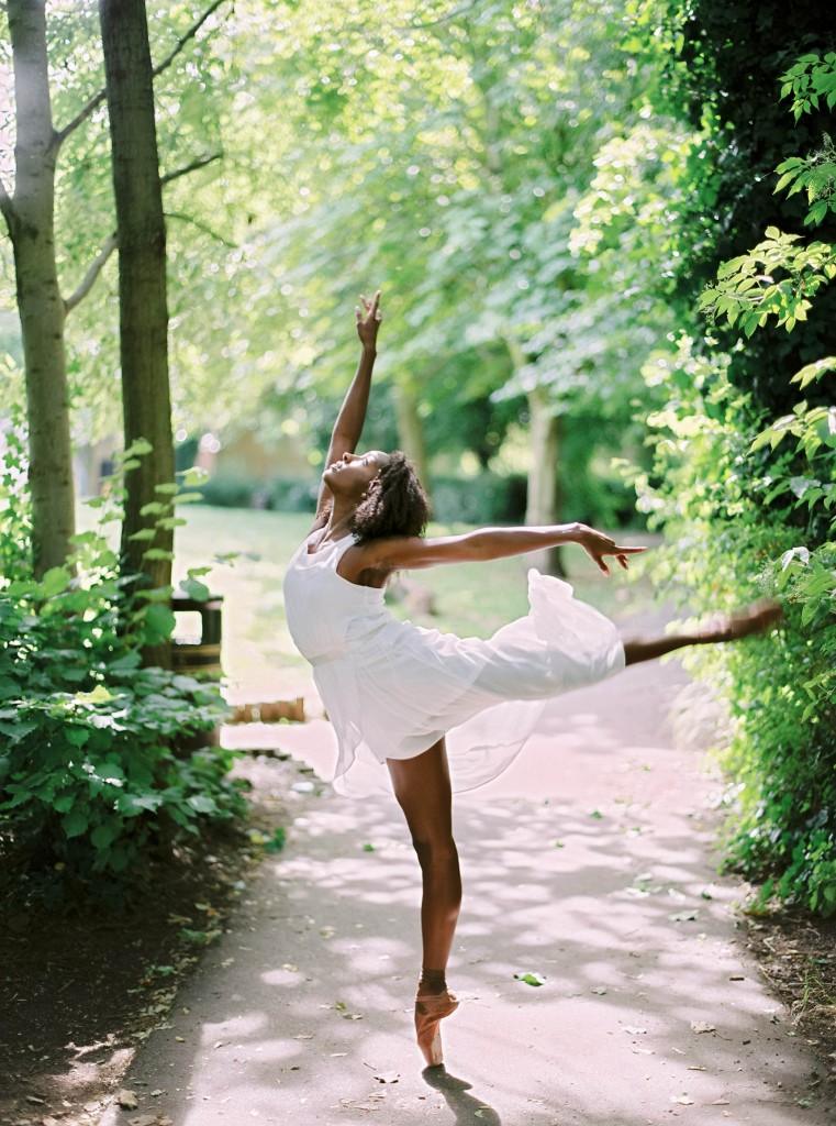nicholas-lau-photo-photography-uk-black-african-american-ballerina-london-royal-ballet-flats-dancer-dancing-contax-645-fuji-400h-eos3-160ns-film-fine-art-spinning-reaching-garden-woods-fairy
